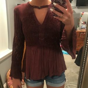 American Eagle dark purple blouse